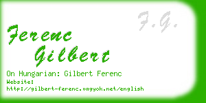 ferenc gilbert business card